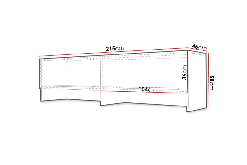 Concept Pro Förvaringsskåp 215x46x58 cm - Vit - Förvaring - Skåp - Förvaringsskåp
