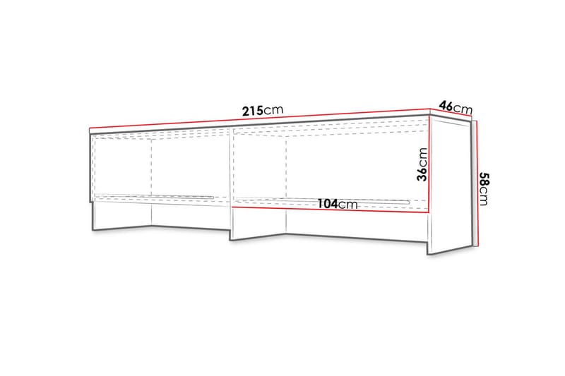 Concept Pro Förvaringsskåp 215x46x58 cm White High gloss 215x46x58 - Förvaring - Skåp - Förvaringsskåp