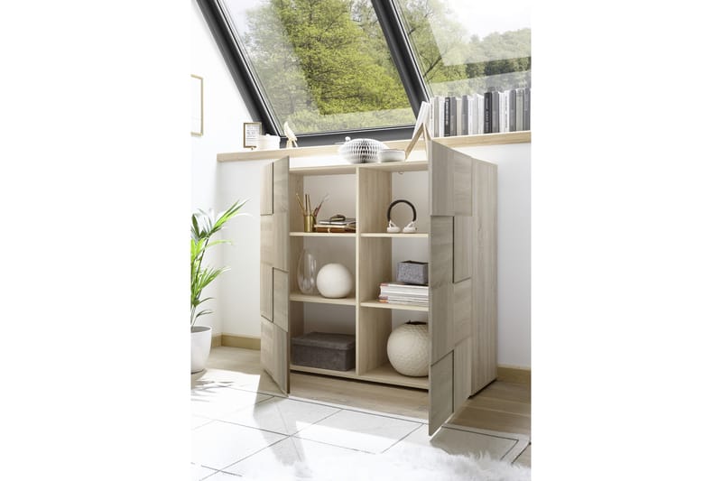 Dama Highboard 111 cm - Samoa Ek - Förvaringsskåp