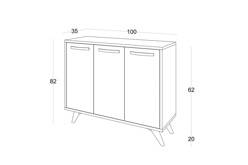 Desgrar Förvaringsskåp 100x82 cm - Vit - Förvaring - Skåp - Förvaringsskåp