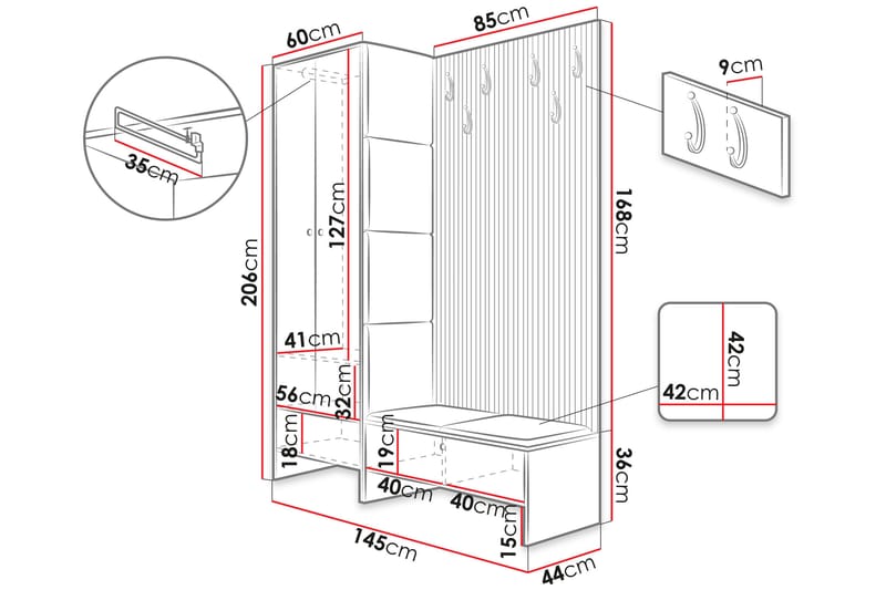 Dunvegan Highboard - Blå - Förvaring - Skåp - Förvaringsskåp
