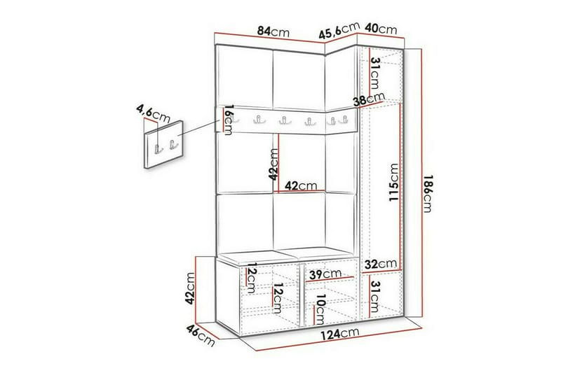 Dunvegan Highboard - Grafitgrå - Förvaring - Skåp - Förvaringsskåp