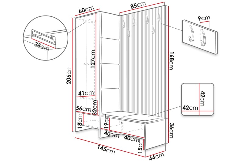 Dunvegan Highboard Light brown - Förvaring - Skåp - Förvaringsskåp