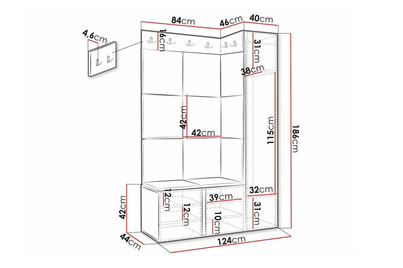 Dunvegan Highboard - Vit - Förvaring - Skåp - Förvaringsskåp