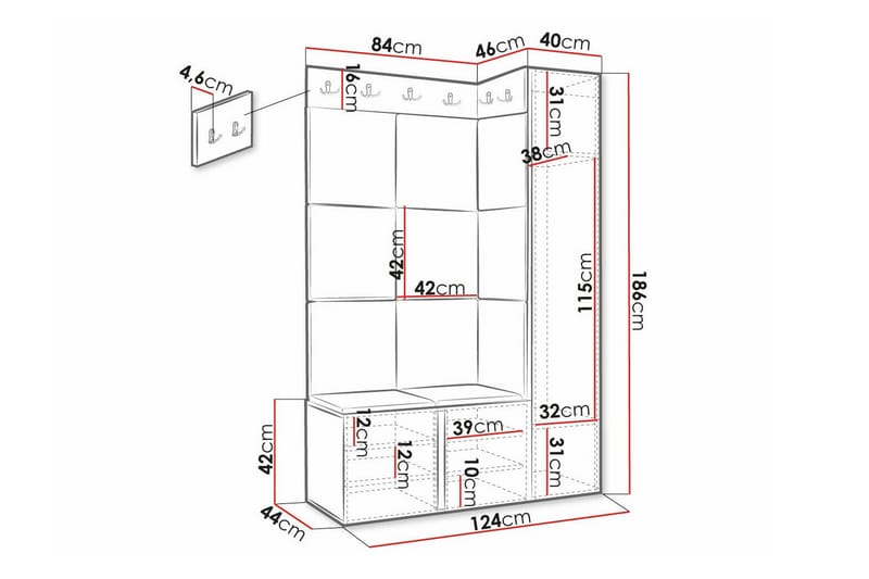Dunvegan Highboard - Vit - Förvaring - Skåp - Förvaringsskåp