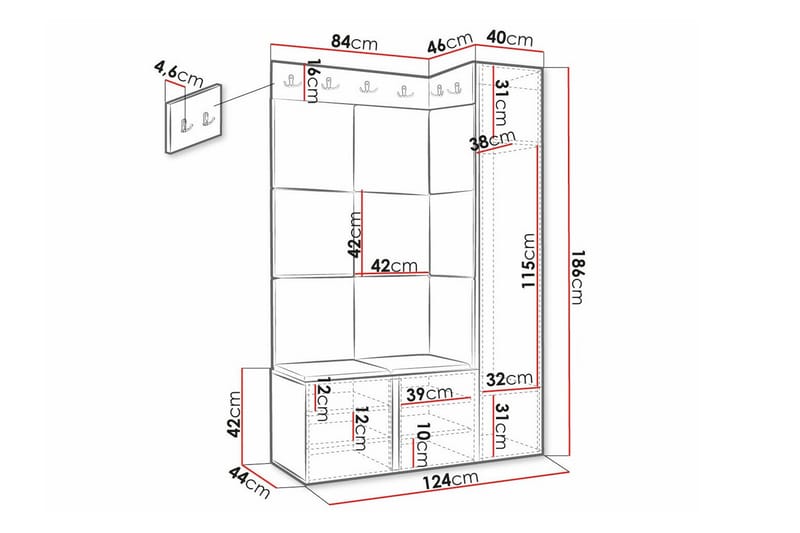 Dunvegan Highboard - Vit - Förvaring - Skåp - Förvaringsskåp
