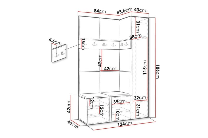 Dunvegan Highboard - Vit - Förvaring - Skåp - Förvaringsskåp