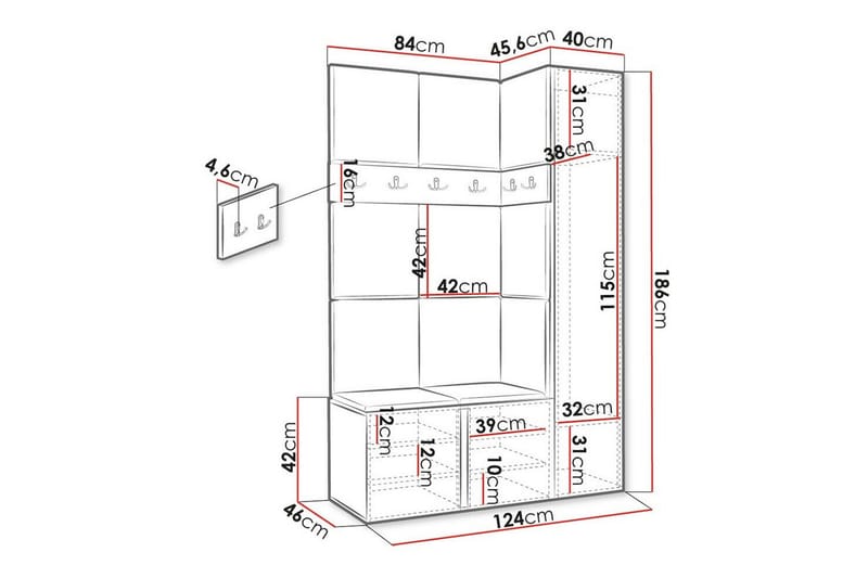 Dunvegan Highboard - Vit - Förvaring - Skåp - Förvaringsskåp