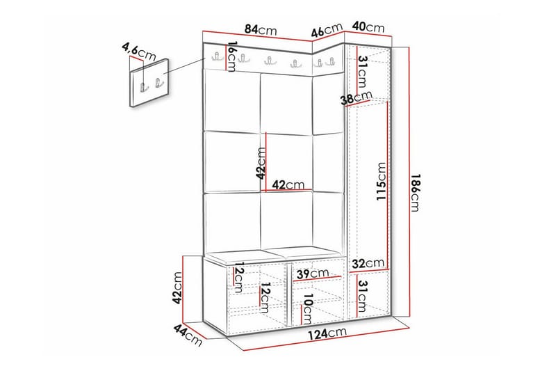 Dunvegan Highboard - Vit - Förvaring - Skåp - Förvaringsskåp