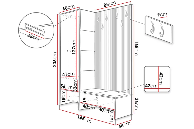 Dunvegan Highboard White - Förvaring - Skåp - Förvaringsskåp