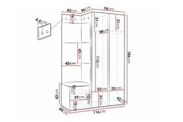 Dunvegan Highboard White - Förvaring - Skåp - Förvaringsskåp