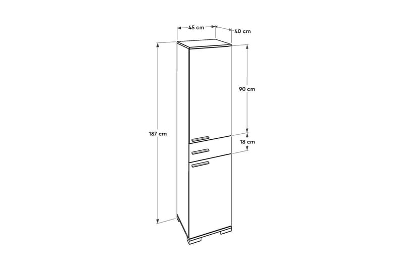 Förvaringsskåp 45x187 cm - Vit - Förvaring - Skåp - Förvaringsskåp