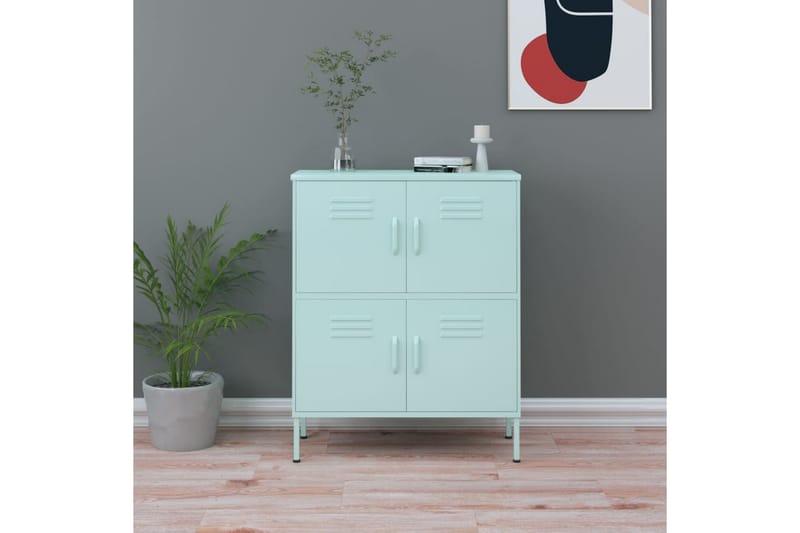 Förvaringsskåp mintgrön 80x35x101,5 cm stål - Blå - Förvaring - Skåp - Förvaringsskåp