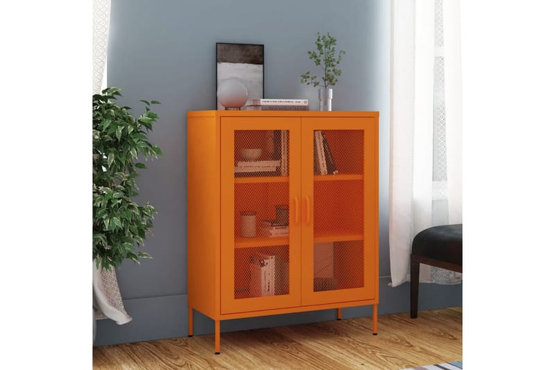 Förvaringsskåp orange 80x35x101,5 cm stål - Orange - Förvaring - Skåp - Förvaringsskåp