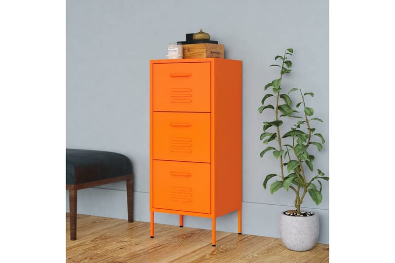 Förvaringsskåp orange 80x35x101,5 cm stål - Orange - Förvaringsskåp