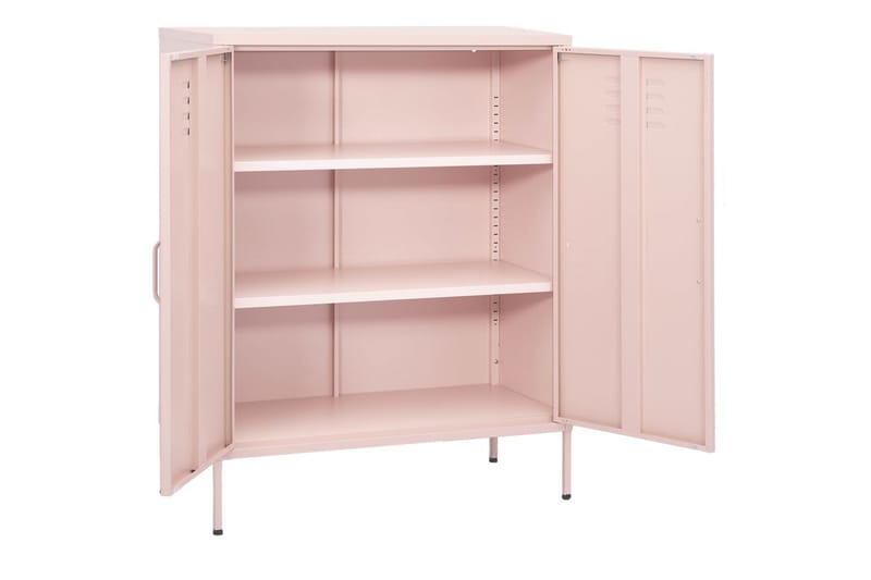 Förvaringsskåp rosa 80x35x101,5 cm stål - Rosa - Förvaring - Skåp - Förvaringsskåp