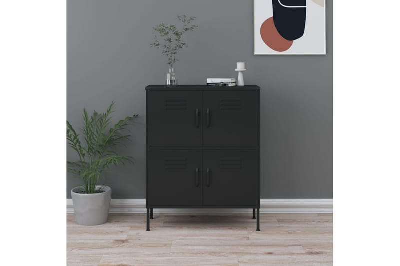 Förvaringsskåp svart 80x35x101,5 cm stål - Svart - Förvaring - Skåp - Förvaringsskåp