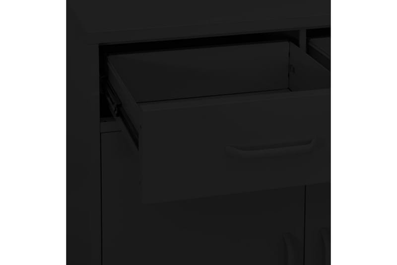 Förvaringsskåp svart 80x35x101,5 cm stål - Svart - Förvaring - Skåp - Förvaringsskåp