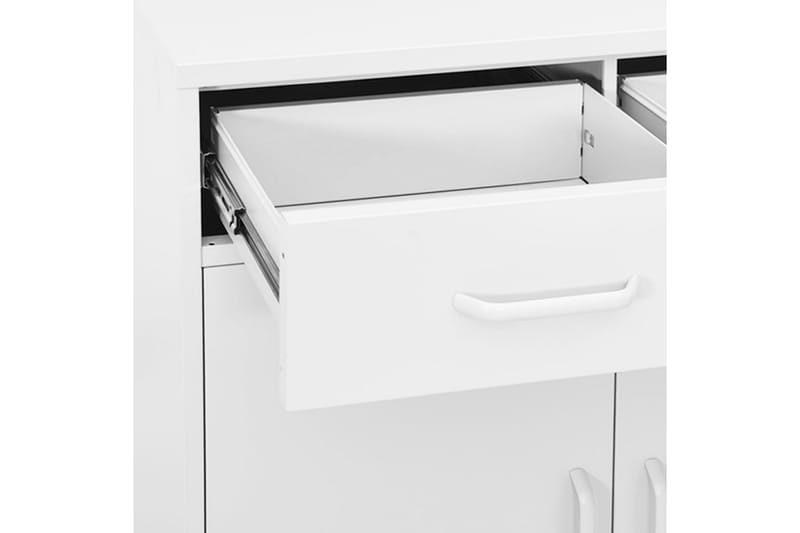 Förvaringsskåp vit 80x35x101,5 cm stål - Vit - Förvaring - Skåp - Förvaringsskåp