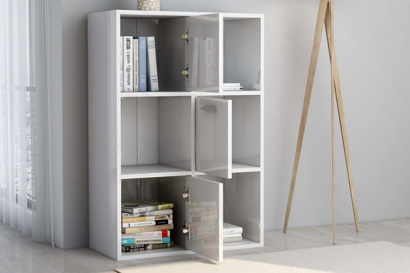 Förvaringsskåp vit högglans 60x29,5x90 cm spånskiva - Vit - Förvaring - Skåp - Förvaringsskåp