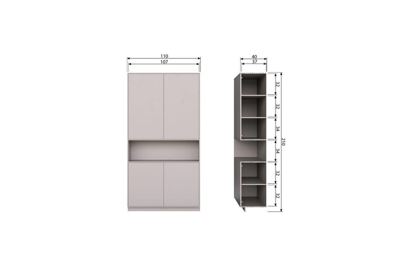 Förvaringsskåp Finca - Dimmig, 110 cm - Förvaring - Skåp - Hörnskåp