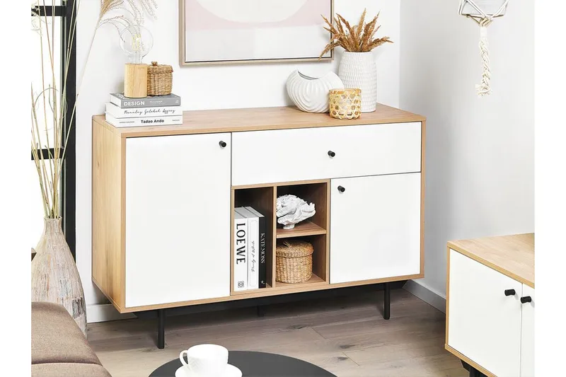 Germenata Skåp 118x40 cm - Ljust Trä/Vit - Förvaring - Skåp - Förvaringsskåp