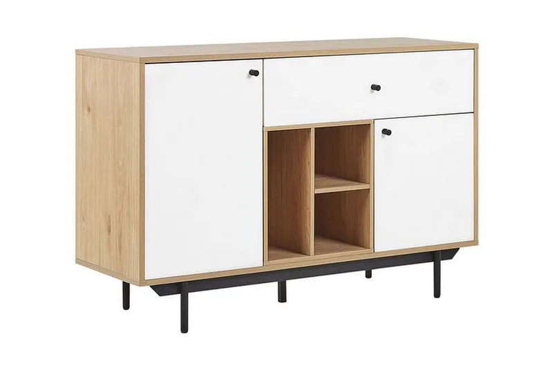 Germenata Skåp 118x40 cm, Ljust Trä/Vit