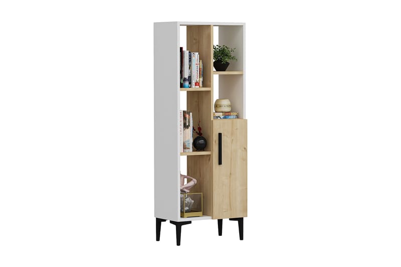 Glascote Highboard 50x30 cm - Blå/Natur/Vit - Förvaring - Skåp - Förvaringsskåp
