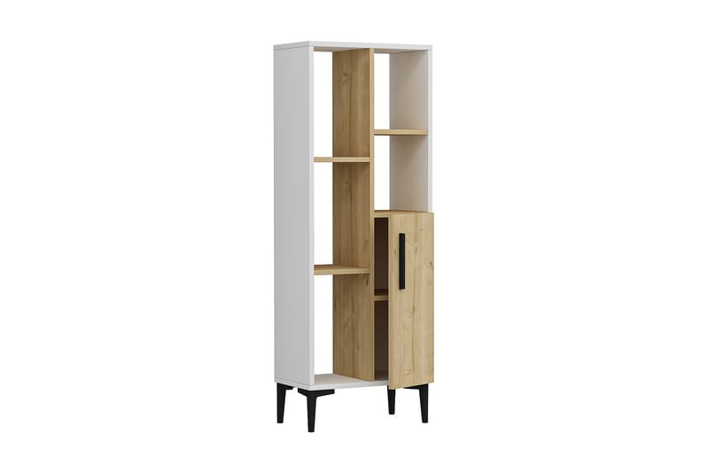 Glascote Highboard 50x30 cm - Blå/Natur/Vit - Förvaring - Skåp - Förvaringsskåp