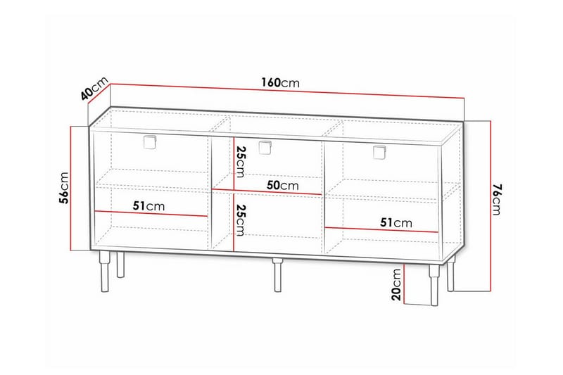 Glenndale Highboard - Vit - Förvaring - Skåp - Förvaringsskåp