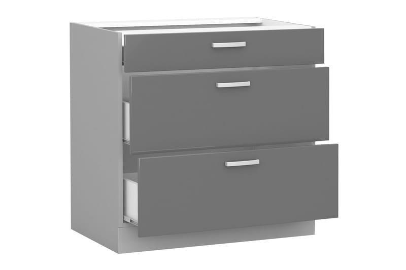 Grey Skåp med lådor 80x52x82 cm - Grå - Förvaringsskåp