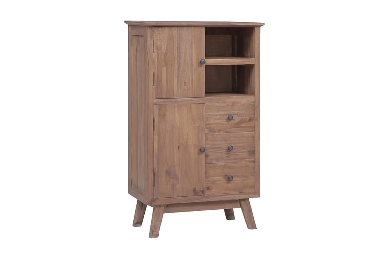 Högskåp 60x30x100 cm massiv teak - Brun - Förvaring - Skåp - Förvaringsskåp