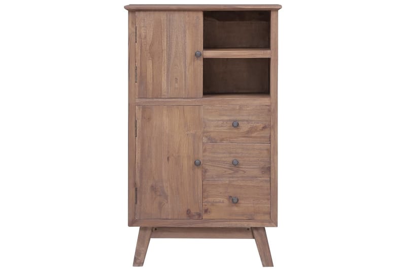 Högskåp 60x30x100 cm massiv teak - Brun - Förvaring - Skåp - Förvaringsskåp