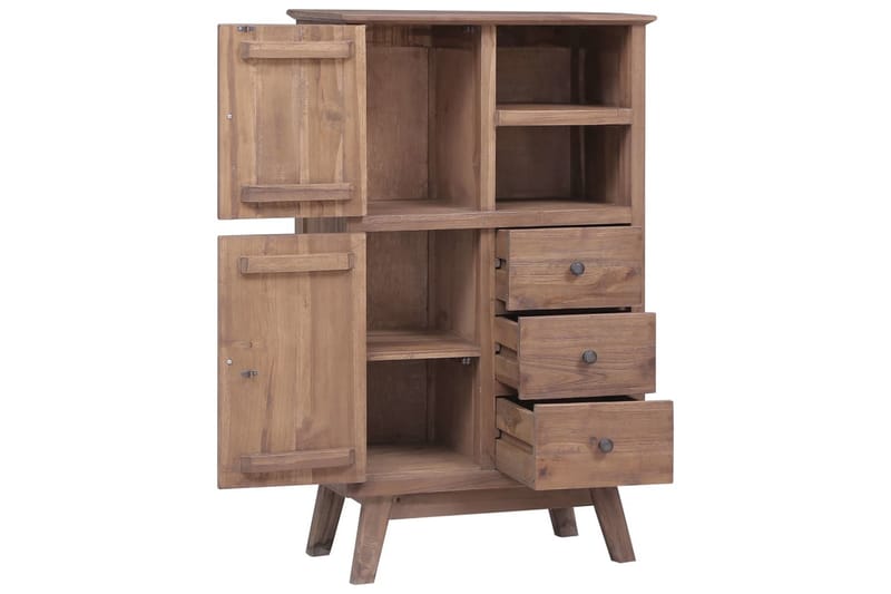 Högskåp 60x30x100 cm massiv teak - Brun - Förvaring - Skåp - Förvaringsskåp
