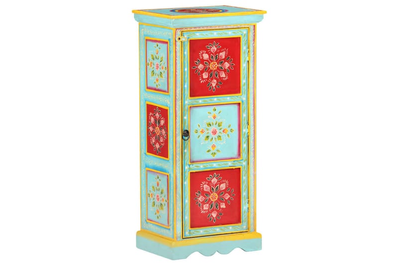 Handmålat högskåp 40x30x90 cm massivt mangoträ - Flerfärgad - Förvaring - Skåp - Förvaringsskåp