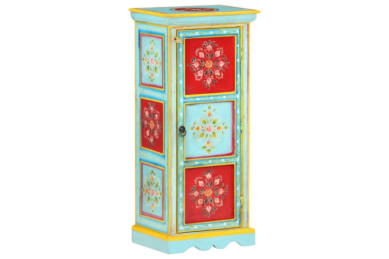 Handmålat högskåp 40x30x90 cm massivt mangoträ - Flerfärgad - Förvaring - Skåp - Förvaringsskåp
