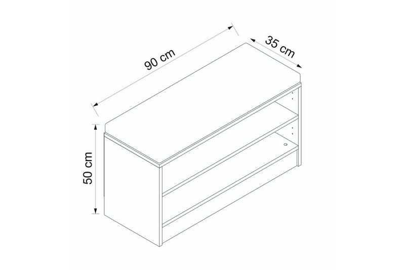 Hew Omklädningsskåp 90x35 cm - Vit - Förvaring - Skåp - Förvaringsskåp - Omklädningsskåp