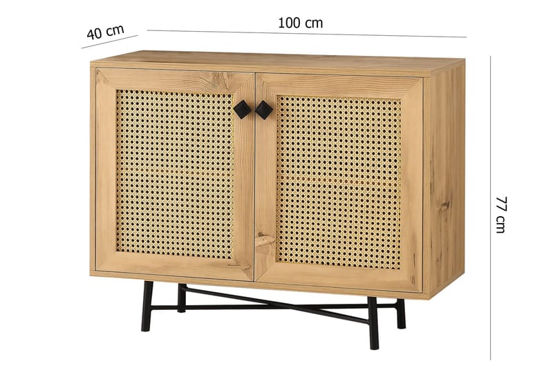 Highboard 40x100 cm - Natur/Svart - Förvaring - Skåp - Förvaringsskåp