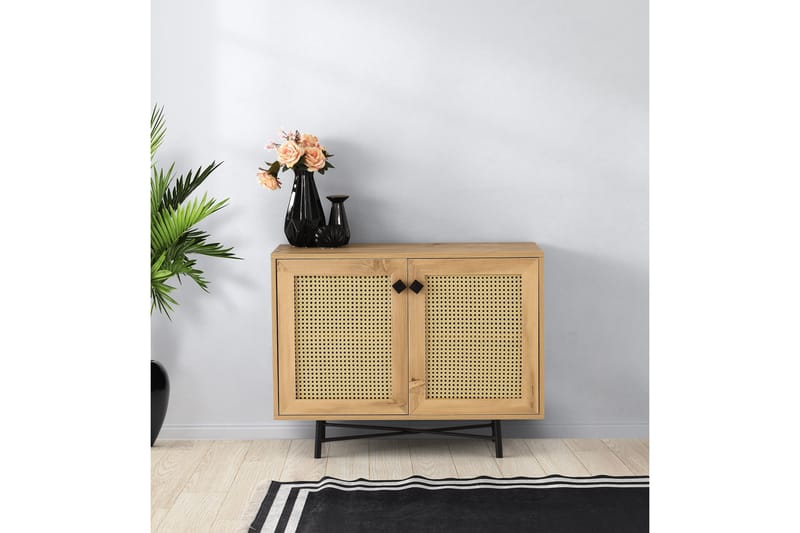 Highboard 40x100 cm - Natur/Svart - Förvaring - Skåp - Förvaringsskåp