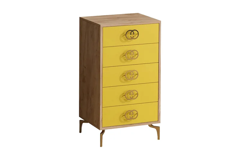 Highboard 40x50 cm, Guld/Natur/Gul