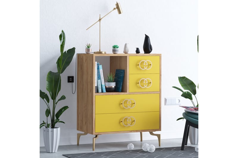 Highboard 40x70 cm - Guld/Natur - Förvaring - Skåp - Förvaringsskåp