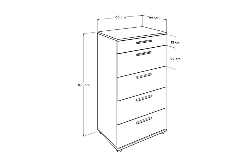 Highboard 60x108 cm - Vit - Förvaring - Skåp - Förvaringsskåp