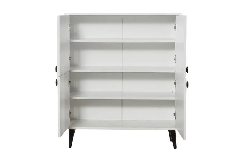 Highboard 95x111 cm - Vit/Svart/Gul - Förvaring - Skåp - Förvaringsskåp