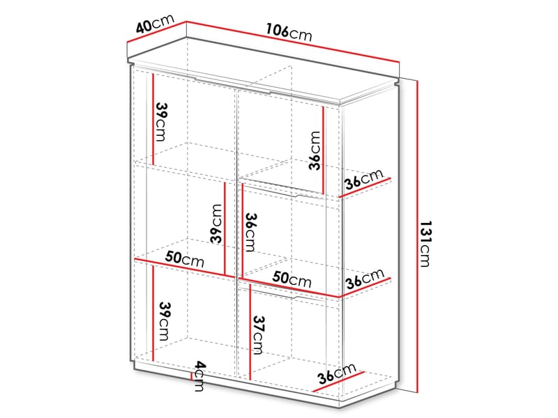 Hilafin Högskåp - Förvaring - Skåp - Förvaringsskåp - Småfacksskåp