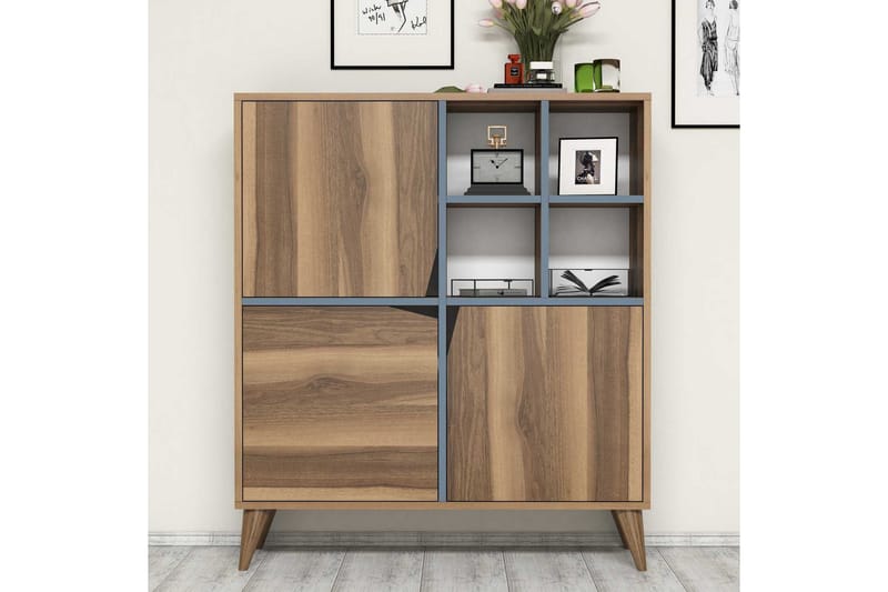 Hovdane Förvaringsskåp 100 cm - Brun/Blå - Förvaring - Skåp - Förvaringsskåp