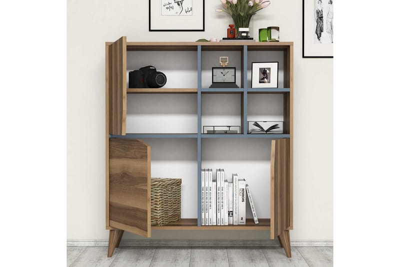 Hovdane Förvaringsskåp 100 cm - Brun/Blå - Förvaring - Skåp - Förvaringsskåp