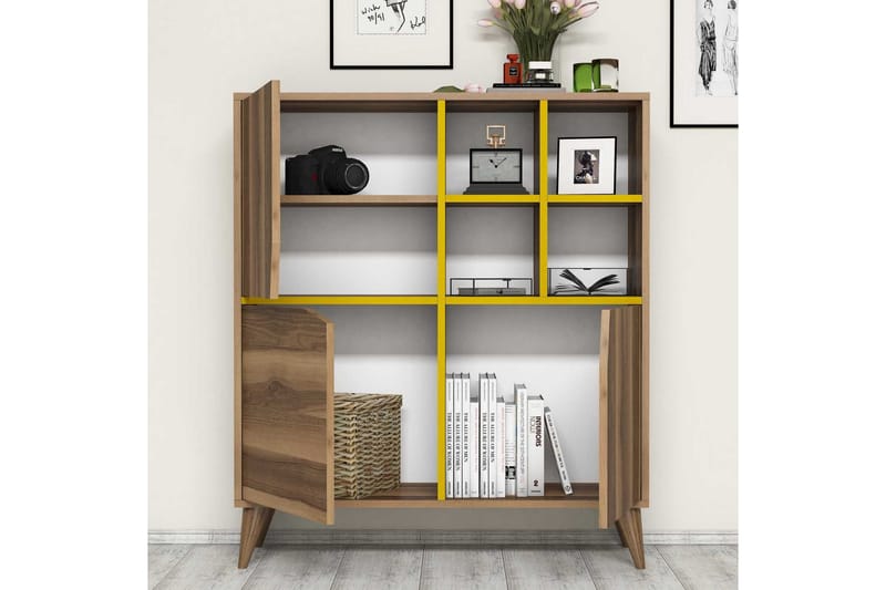 Hovdane Förvaringsskåp 100 cm - Brun/Gul - Förvaring - Skåp - Förvaringsskåp