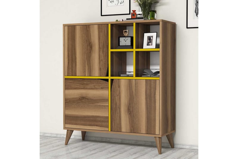 Hovdane Förvaringssk åp 100 cm - Brun/Gul - Förvaring - Skåp - Förvaringsskåp