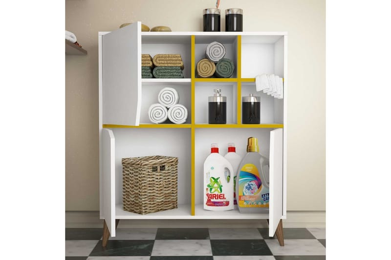 Hovdane Förvaringsskåp 100 cm - Vit/Gul - Förvaring - Skåp - Förvaringsskåp