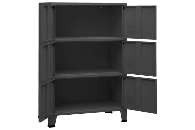 Industriellt arkivskåp antracit 75x40x115 cm metall - Antracit - Förvaring - Skåp - Förvaringsskåp
